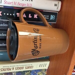 NEW- Martin & Co. Brown Ceramic Mug with Lid